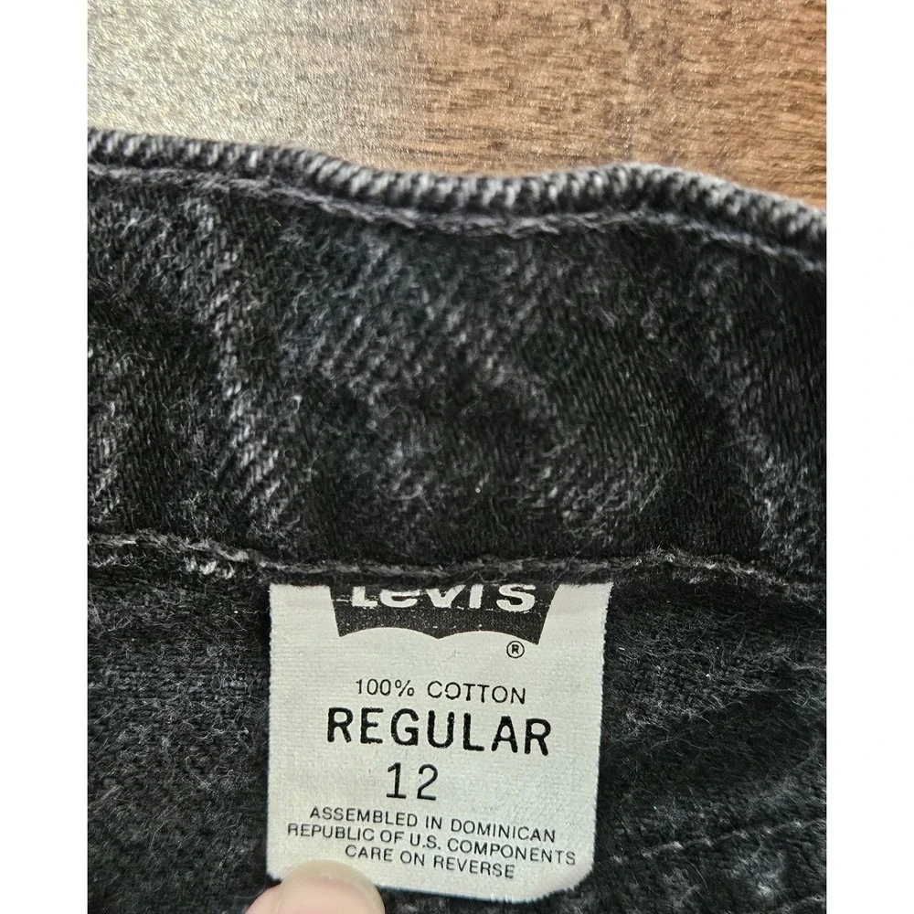 Vintage Levis 560 Regular‎ Black Acid Wash Orange Tab Jeans Kids Size 12 W26